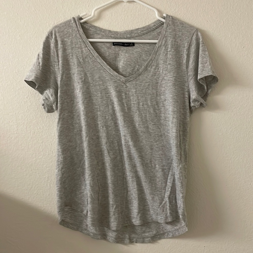 Small light grey Abercrombie & fitch v neck short sleeve tshirt